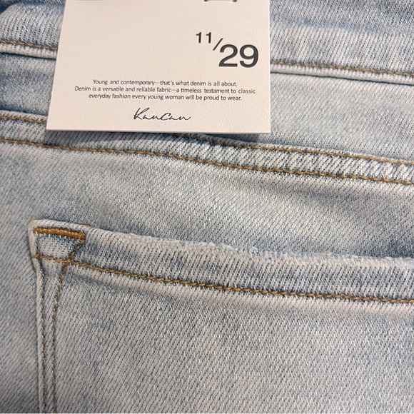 KANCAN Ankle Skinny Distressed Frayed Hem Denim Jeans - Picture 10 of 13